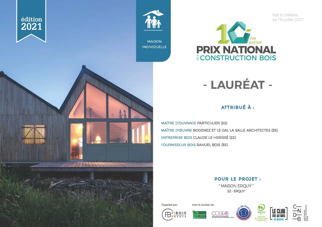 diplome-erquy PRIX NATIONAL CONSTRUCTION BOIS 2021